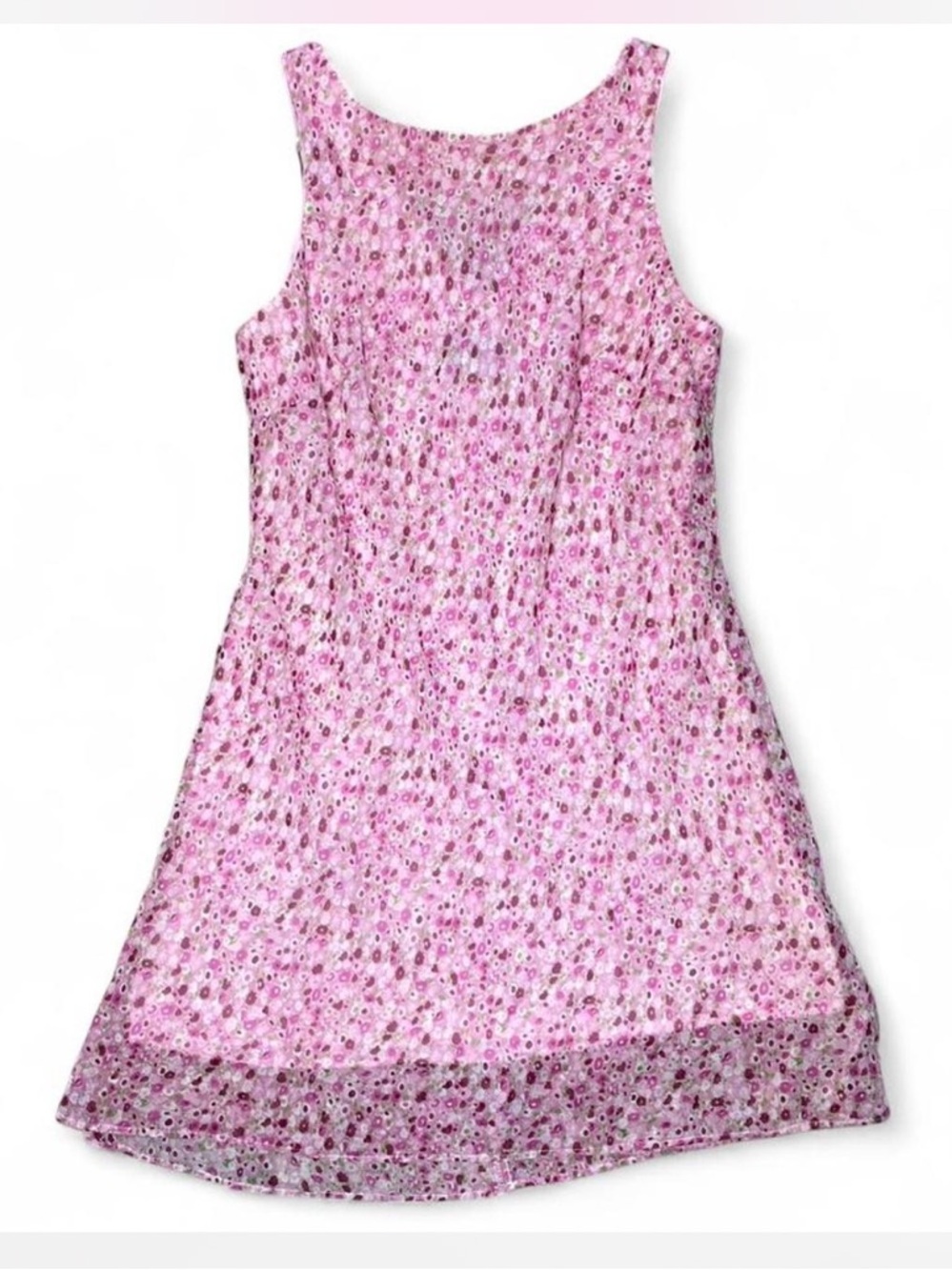 All that Jazz Floral Fit and Flare Sleeveless Pink Y2K Mini Dress Sz. 11/12